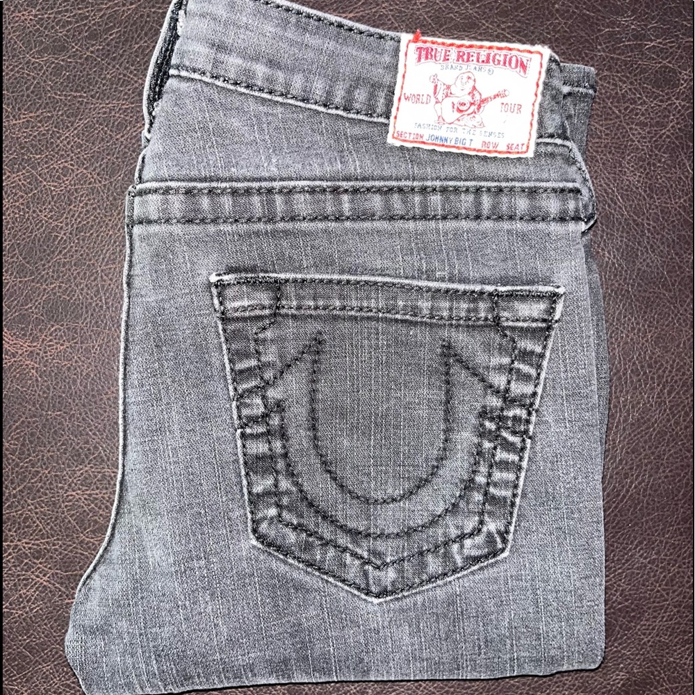 Woman's True Religion Dark Gray Wash Jeans